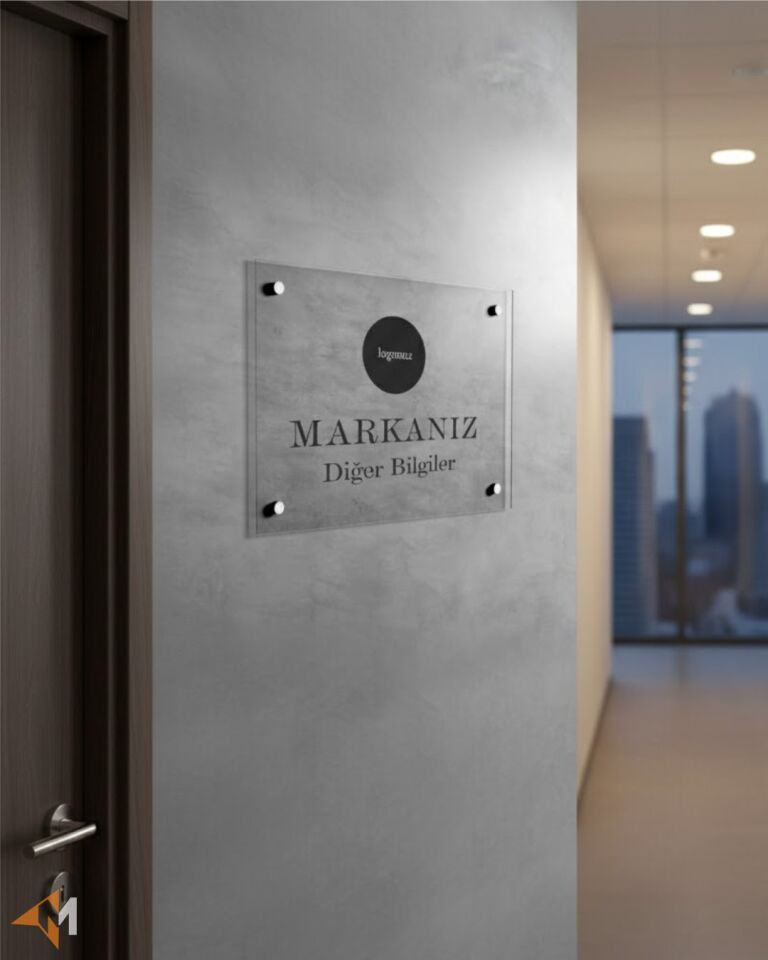 Şeffaf Pleksi Ofis Tabelası