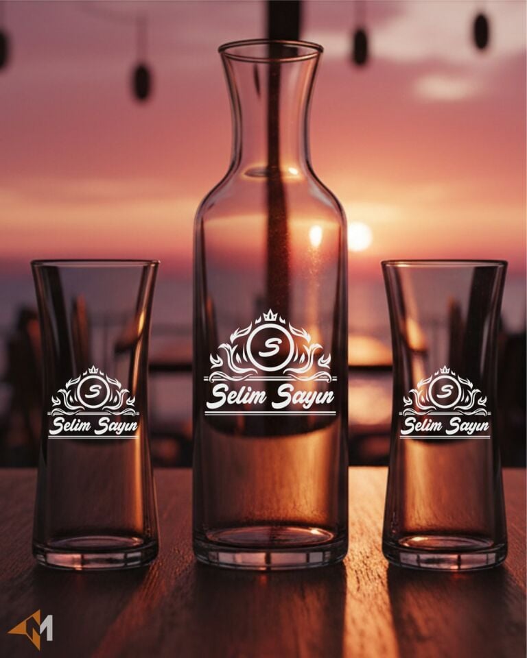 Heybeli Bardak Karaflı Rakı Seti