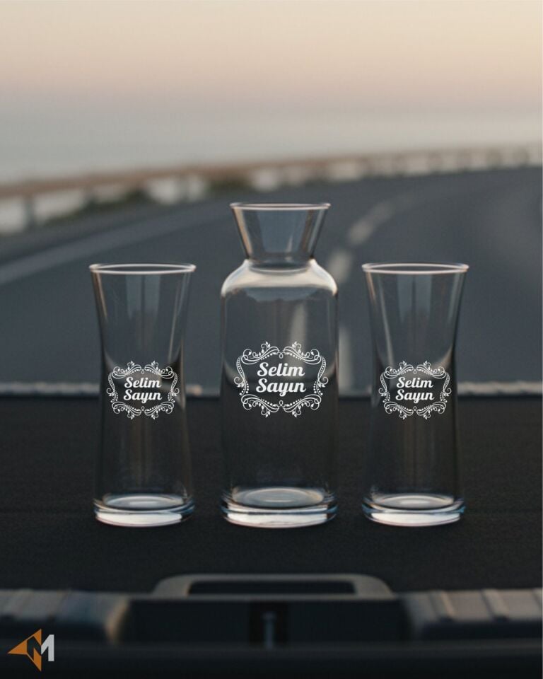 Motifli Heybeli Bardak Rakı Seti