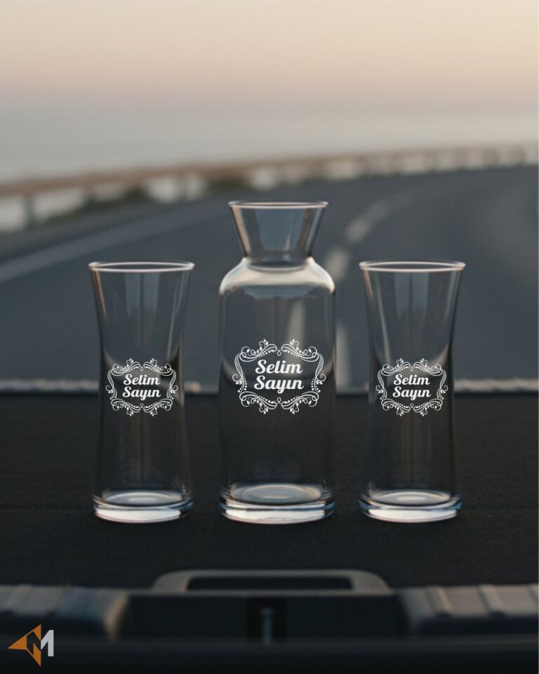 Motifli Heybeli Bardak Rakı Seti