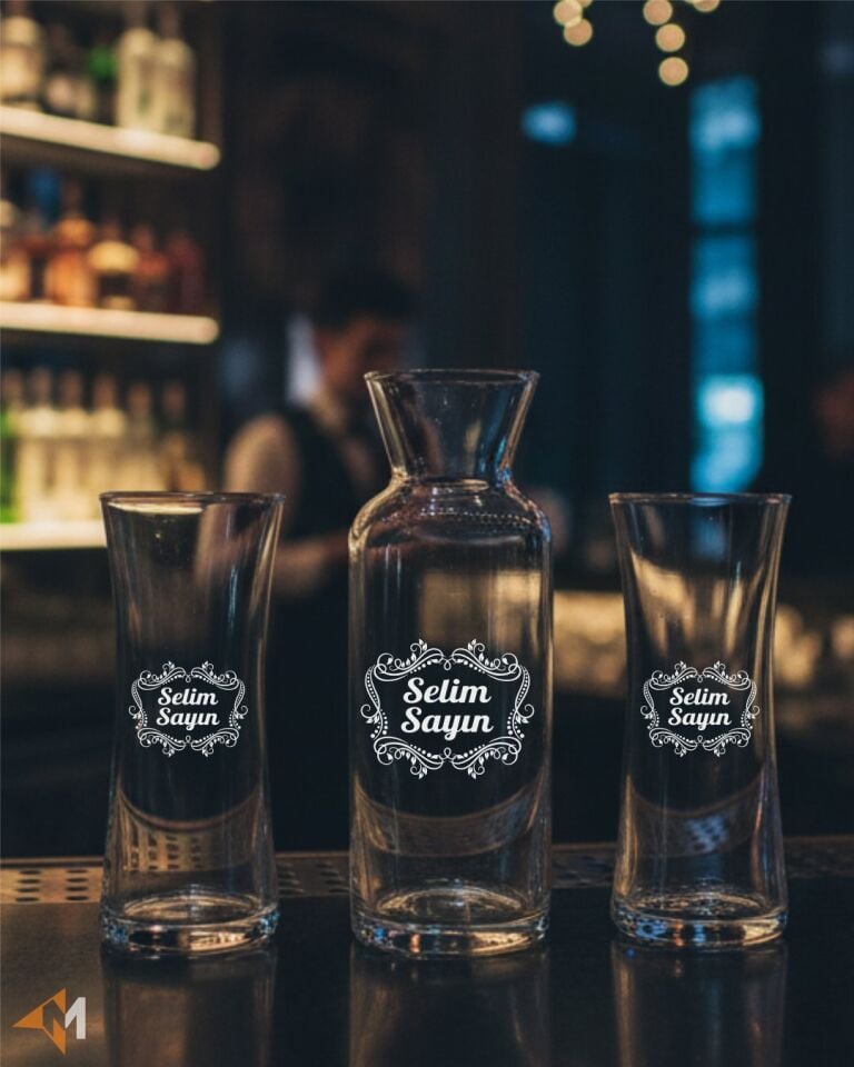 Motifli Heybeli Bardak Rakı Seti