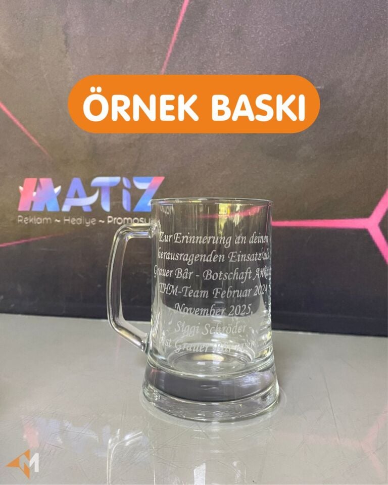 Kişiye Özel Lazer Baskı Bira Bardağı