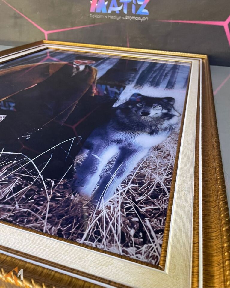 Büyük Boy Atatürk ve Kurt Tablosu