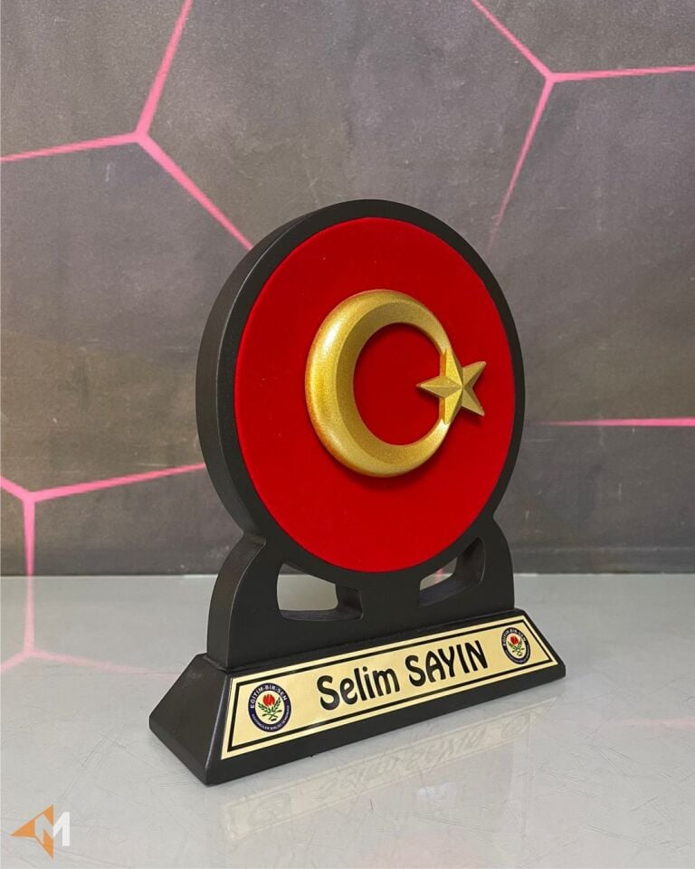 Ahşap ve Kadife Türk Bayrağı