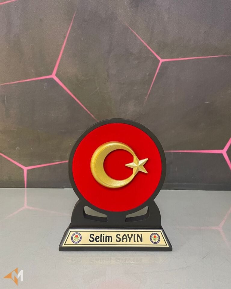 Ahşap ve Kadife Türk Bayrağı