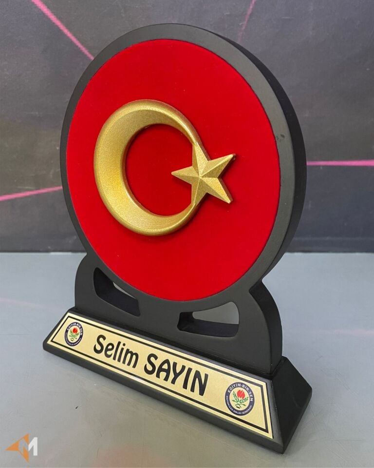 Ahşap ve Kadife Türk Bayrağı