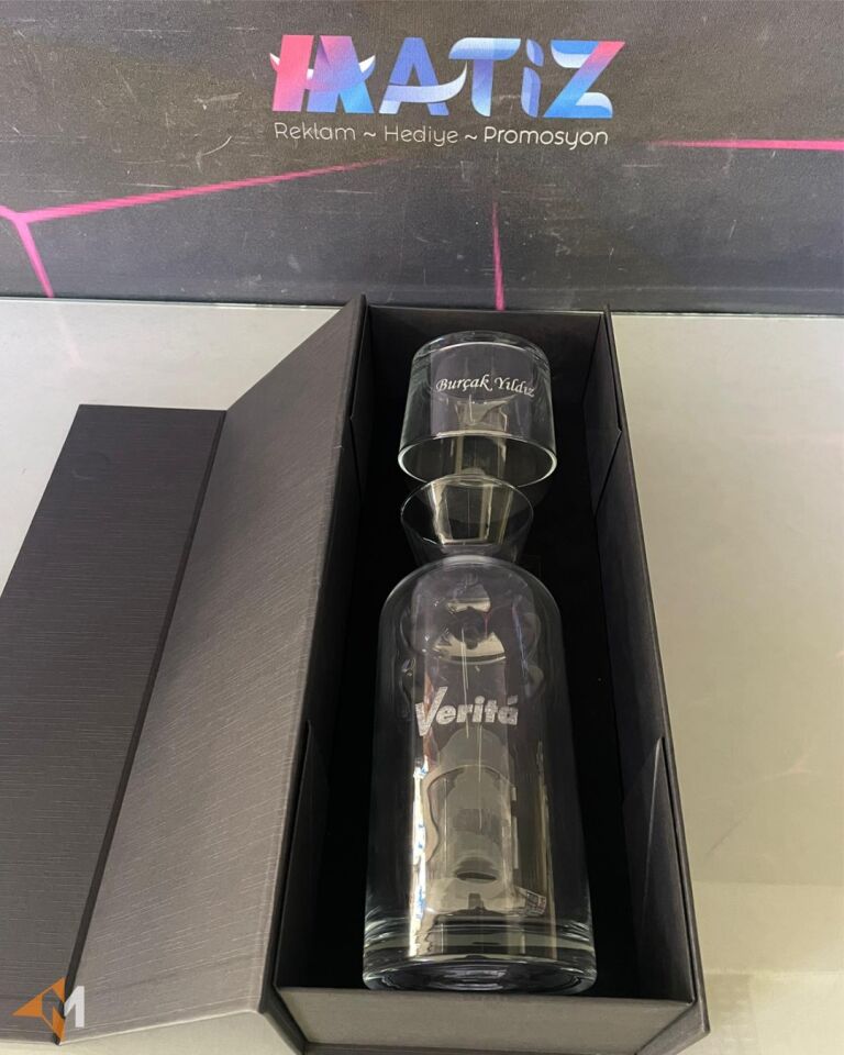 Kutulu Lazer Kazıma Karaf Seti