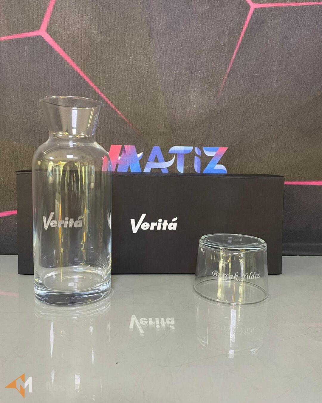 Kutulu Lazer Kazıma Karaf Seti