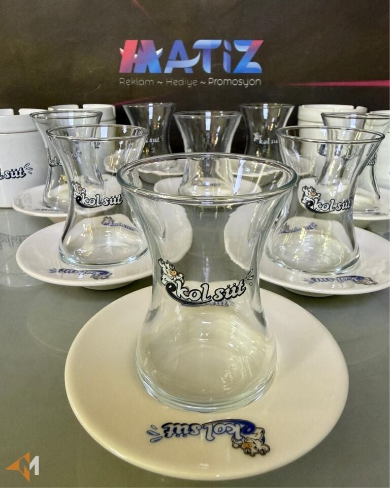 Logo Baskılı Çay Bardağı Ofis Seti