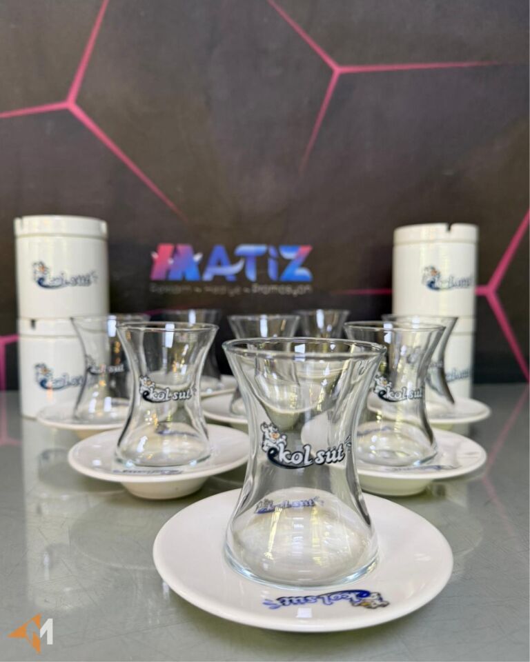 Logo Baskılı Çay Bardağı Ofis Seti