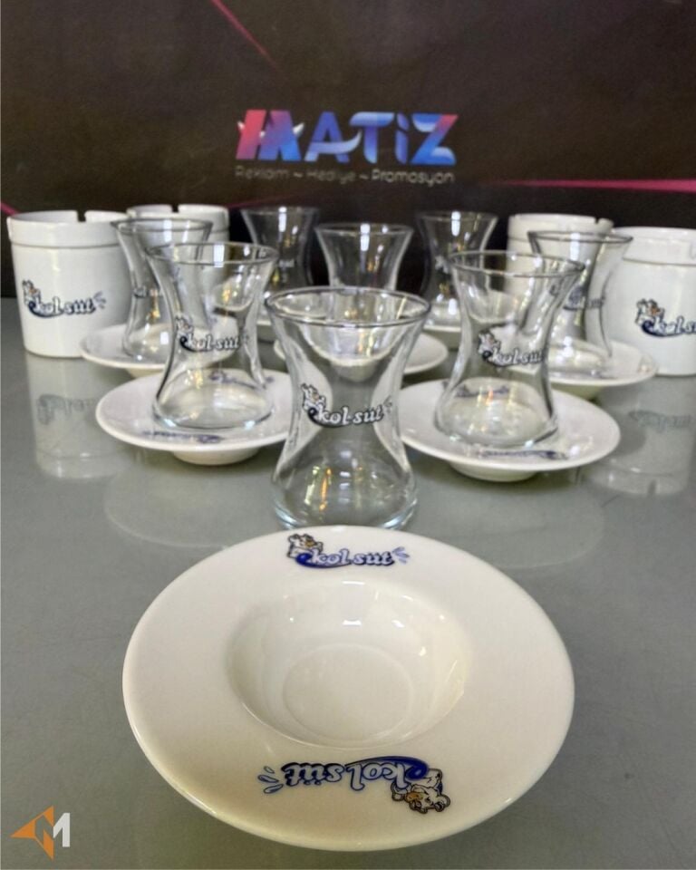 Logo Baskılı Çay Bardağı Ofis Seti