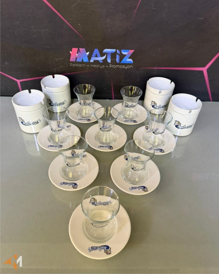 Logo Baskılı Çay Bardağı Ofis Seti