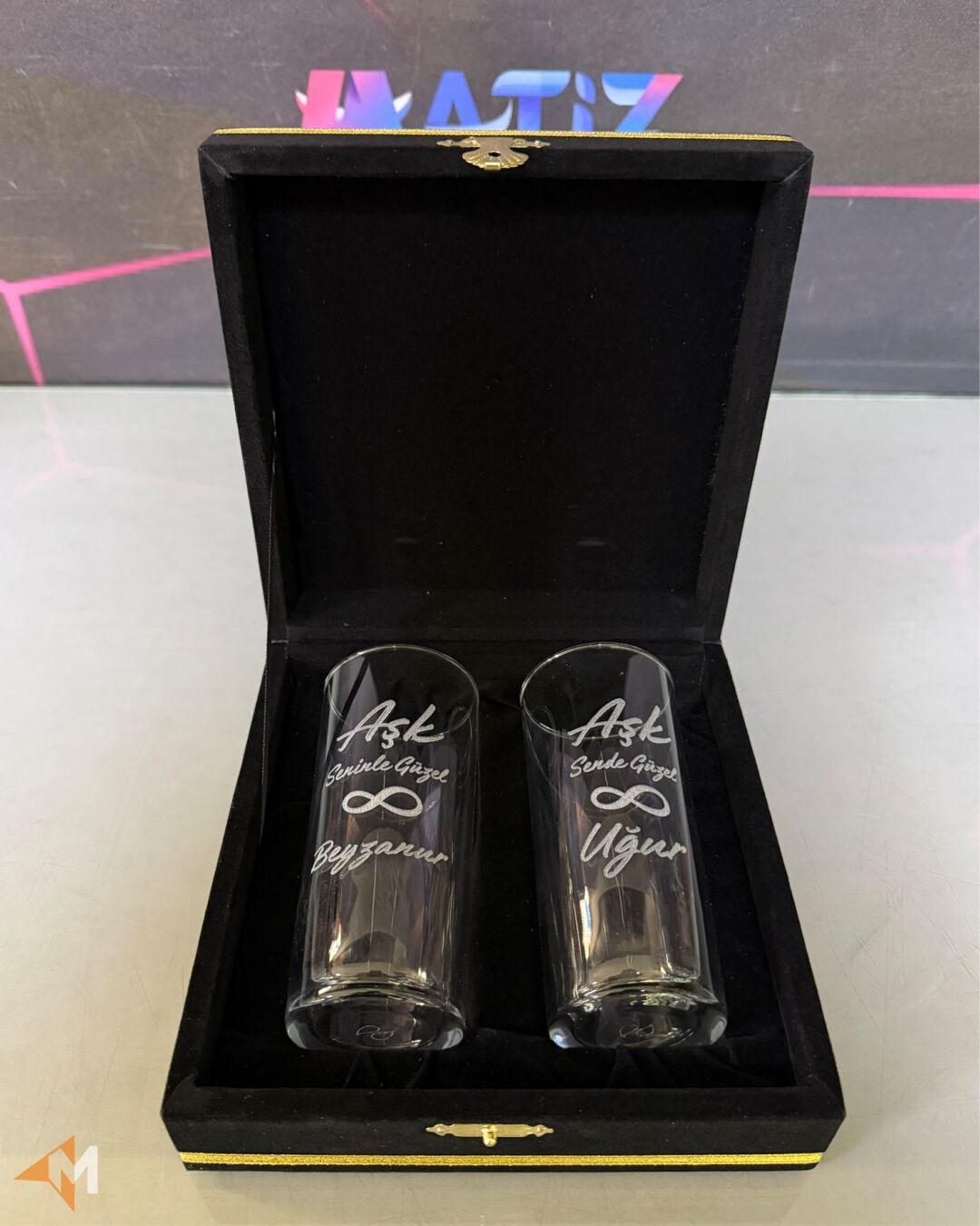 Sevgililere Özel Kutulu Rakı Bardağı
