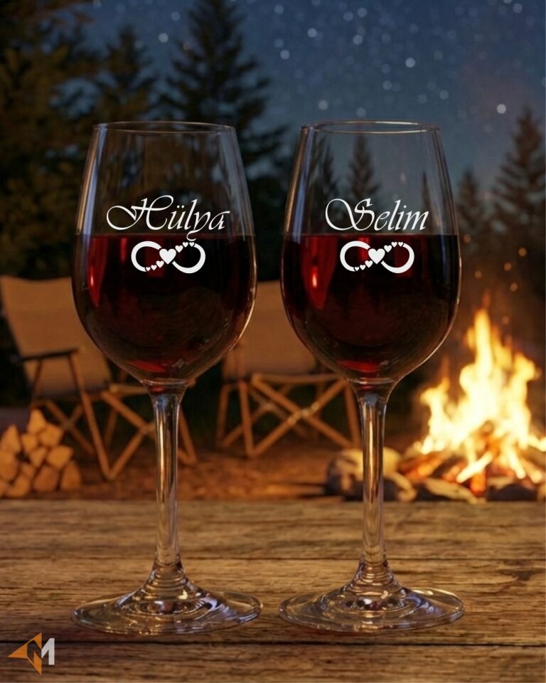 Kişiye Özel İsim Kazıma Şarap Kadehi