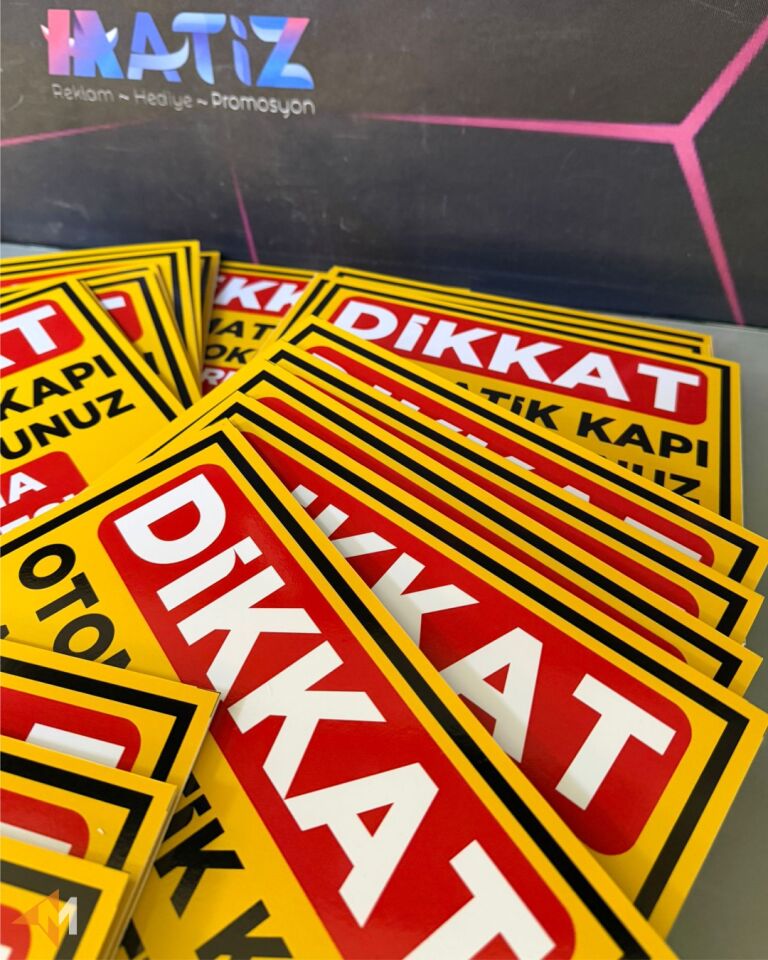 Otomatik Kapı Uyarı Levhası