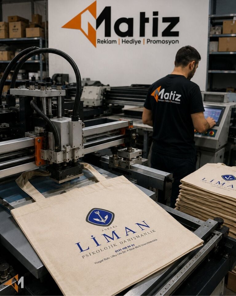 Logo Baskılı Ham Bez Çanta