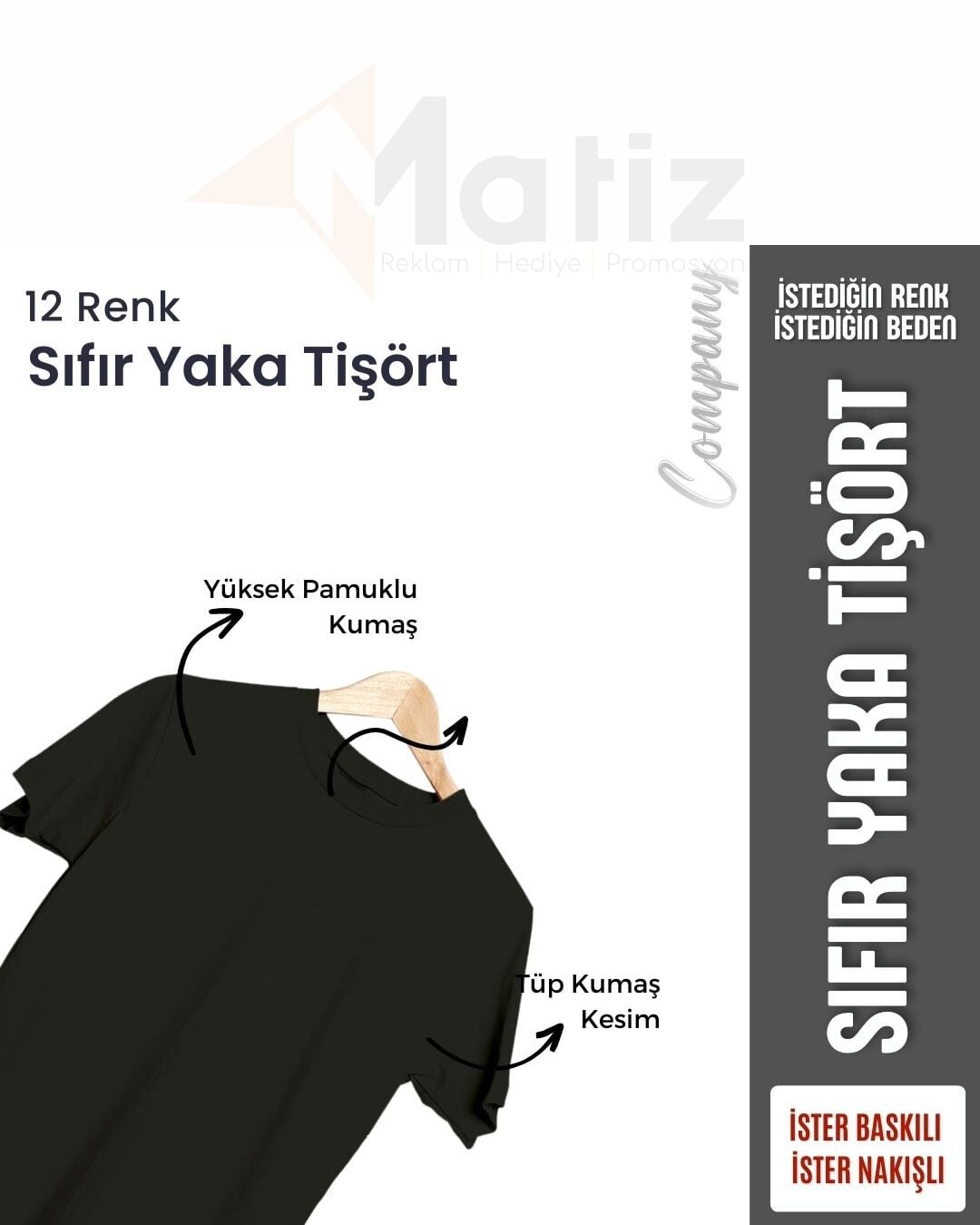 Toptan Baskılı Sıfır Yaka Tişört